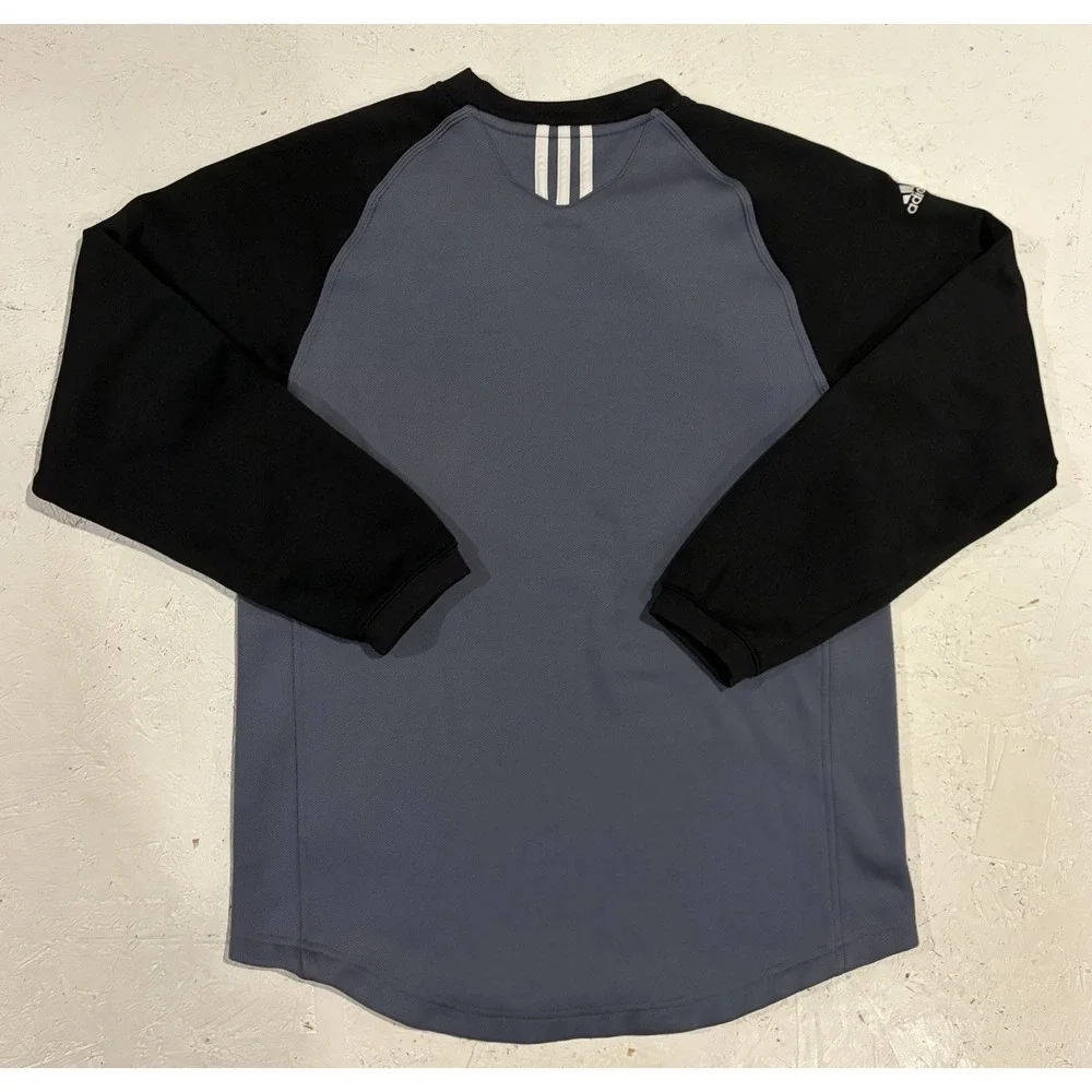 Adidas Crewneck Sweatshirt Football Gray Black Mens Medium‎ Pullover O89270
